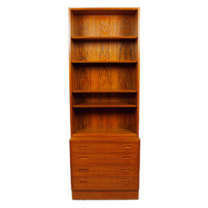 Slim 2-Piece Danish Teak Adjustable Display / Storage Unit