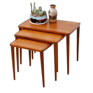 Compact Danish Modern Teak Nesting Tables