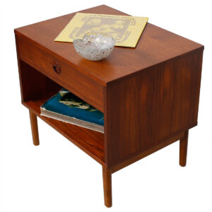 Swedish Mid Century Teak Night Stand / Accent Table by DUX
