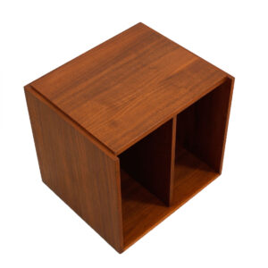 Danish Modern Teak Accent Table / Vinyl / Magazine Holder