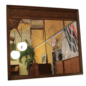 Mid Century Modern Large Walnut Brasilia Landscape Mirror