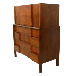 Edmund Spence Swedish Modern Walnut Designer Chest / Tall Dresser