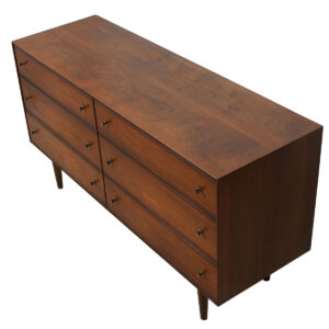 Thin-Edge Mid Century Modern Walnut Dresser