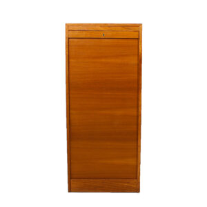 Danish Modern Teak Tall Locking File Cabinet