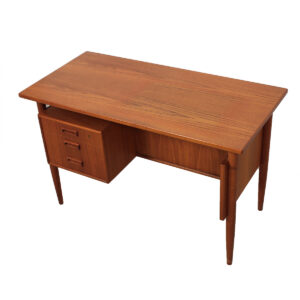 Compact Danish Modern Teak ‘Floating-Top’ Writing / Student Desk