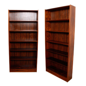 Danish Modern Rosewood Pair of Tall Bookcases