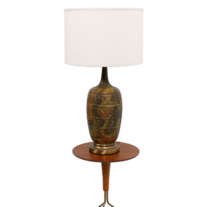 Vintage MCM Pottery Table Lamp in Earthy Tones