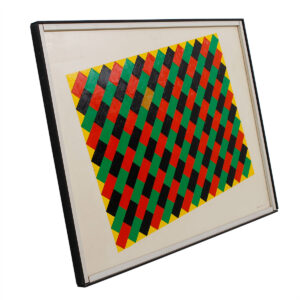 Graphic “Woven Paint” Orig Painting, Signed, 1969