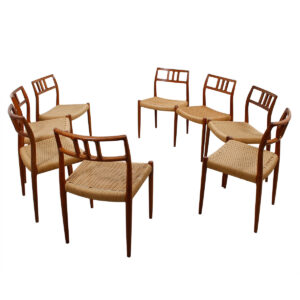 Set of 8 Danish Modern Teak Niels Moller #79 Dining Chairs