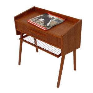 Randers Danish Teak Compact Nightstand / Accent Table with ‘Pontiac’ Pulls