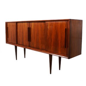 Stately Danish Modern Rosewood 4 Door Sideboard