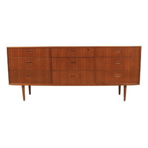 Falster Danish Modern Long Teak 9 Drawer Dresser