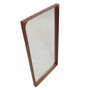 Danish Modern Teak Compact Mirror with Curved Edges