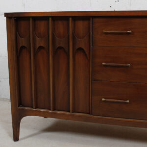 Compact Kent Coffey Walnut Sideboard / Dresser with Rosewood Accents