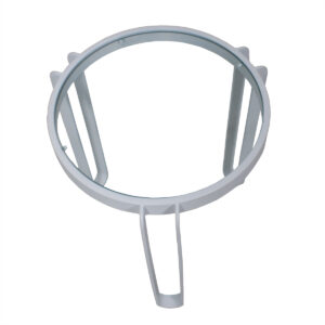 Round White Cast Iron Side Table w/ Glass Top