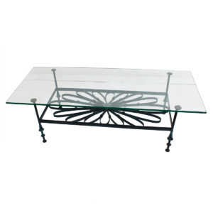Decorator Wrought Iron & Glass Coffee Table w/ Shelf – Maitland Smith