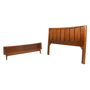 MCM Walnut Curvy Sculptural Headboard & Footboard