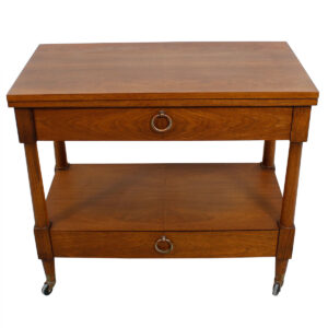 Heritage Henredon Expanding Walnut Flip-Top Bar / Serving Cart