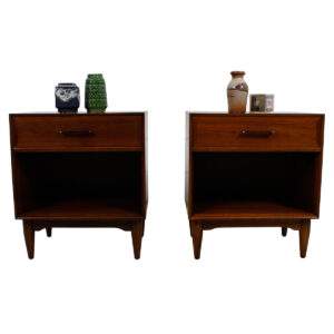 Pair of ‘Thin-Edge’ MCM Walnut Nightstands