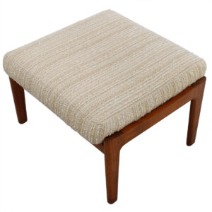 Hans Wegner Danish Teak Upholstered Ottoman