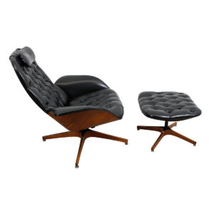 George Mulhauser Molded Wood Lounge Chair & Ottoman w/ Removable Headrest!