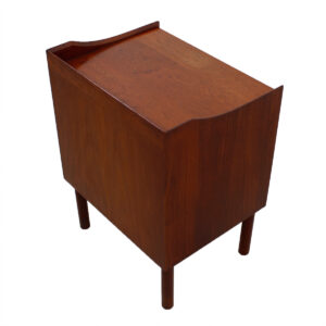 Pair Solid Teak Nightstands / Accent Tables by Peter Hvidt