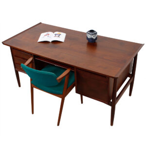 Danish Modern Walnut Mid-Sized Desk by Arne Vodder