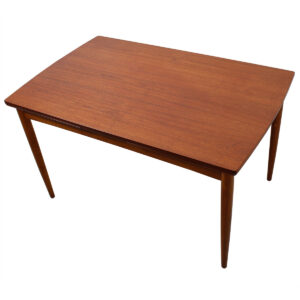 Compact Danish Teak Rectangular Expanding Dining Table