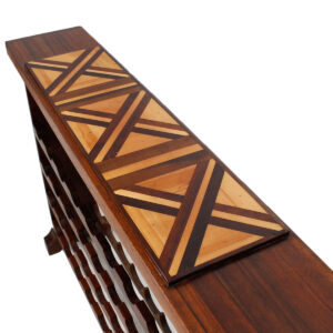 Custom Inlaid Wood Large Wine Rack