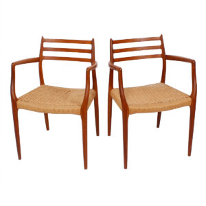 Set of 6 (2 Arm + 4 Side) Danish Teak Niels Moller Dining Chairs