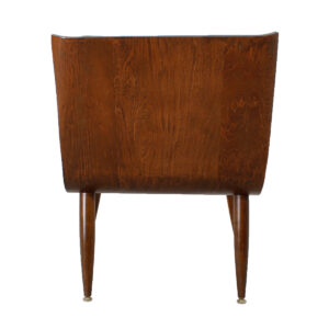 Milo Baughman Style Walnut Scoop / Accent Chair