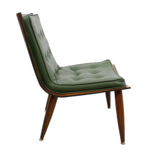 Milo Baughman Style Walnut Scoop / Accent Chair