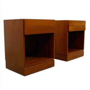 Pair of Arne Wahl Iversen Teak Split Drawer End Tables – Night Stands