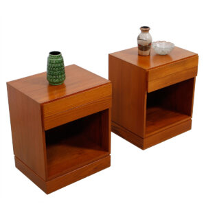 Pair of Arne Wahl Iversen Teak Split Drawer End Tables – Night Stands
