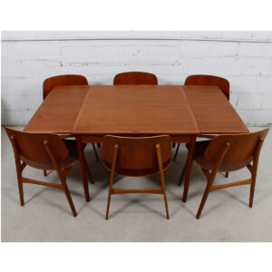Square Danish Teak Compact Expanding Dining / Flip-Top Game Table