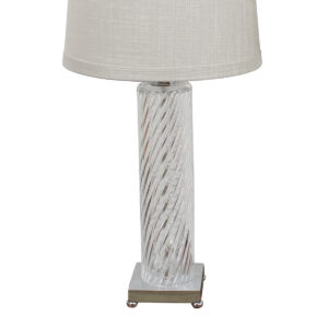 Stunning Pair of Spiral Twist Art Glass Column Lamps – Hollywood Glam!