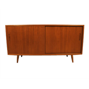 Condo Sized (54.5″) Danish Teak Office Sideboard / Media Cabinet