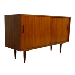 Condo Sized (54.5″) Danish Walnut Sideboard / Media Cabinet