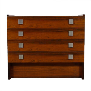 Small Danish Rosewood Chest w/ Brushed Steel Pulls