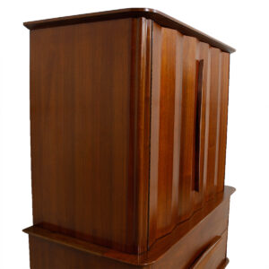 Fluted-Front Tall Walnut Dresser by Cavalier