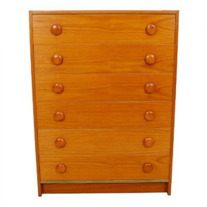 Danish Modern Compact Teak Tall Dresser