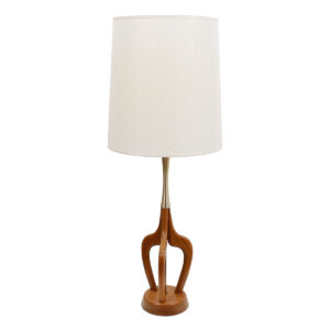Kagan Style Sculptural Walnut Table Lamp