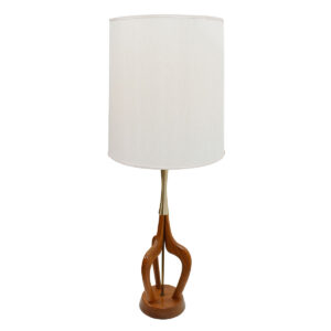 Kagan Style Sculptural Walnut Table Lamp