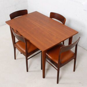 Petite Danish Modern Teak Rectangular Dining Table / Writing Desk