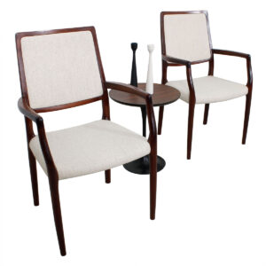 Pair Niels Møller Danish Modern Rosewood Arm Chairs