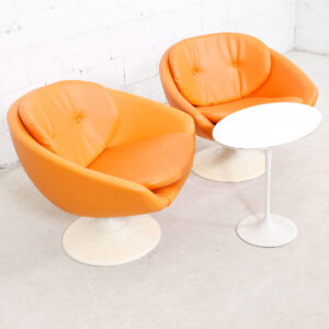 Pair of 60’s Overman Swedish Pod Swivel Chairs