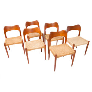 Arne Hovmand Olsen for Mogens Kold Denmark — Set 6 Danish Teak Dining Chairs