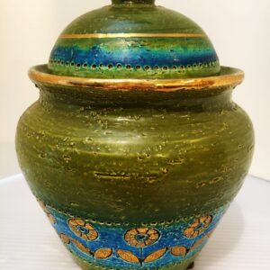 Vintage Italian Majolica Lidded Jar, Bitossi