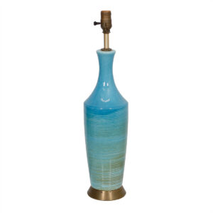 Mid Century Modern Blue Ceramic Table Lamp