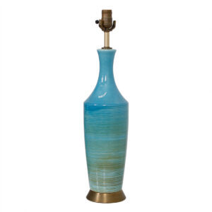 Mid Century Modern Blue Ceramic Table Lamp